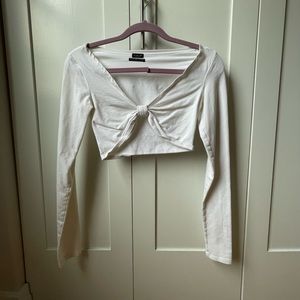 White long sleeve crop top